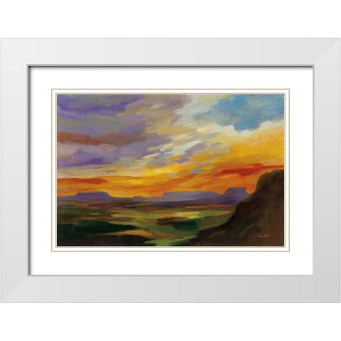 Sonoran Desert Sunset White Modern Wood Framed Art Print with Double Matting by Vassileva, Silvia