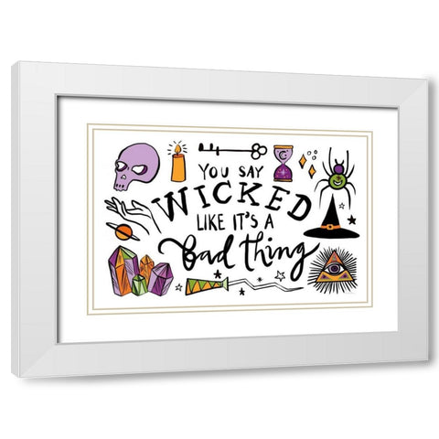 Spell Bound I White Modern Wood Framed Art Print with Double Matting by Zaman, Farida