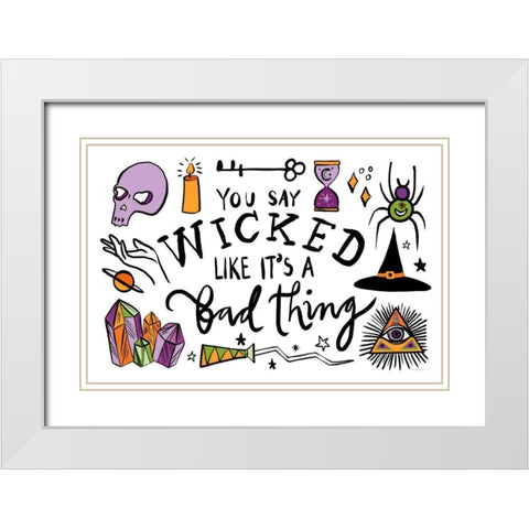 Spell Bound I White Modern Wood Framed Art Print with Double Matting by Zaman, Farida