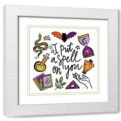 Spell Bound II White Modern Wood Framed Art Print with Double Matting by Zaman, Farida
