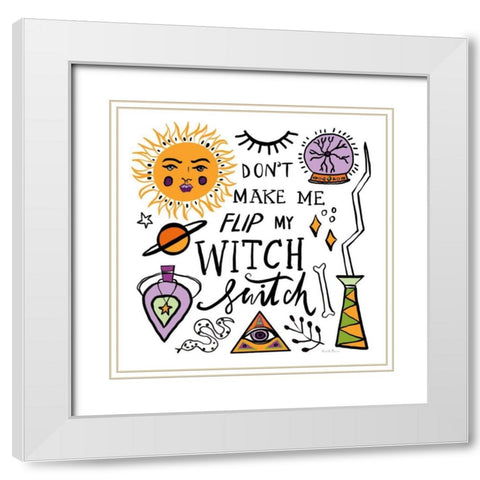 Spell Bound III White Modern Wood Framed Art Print with Double Matting by Zaman, Farida