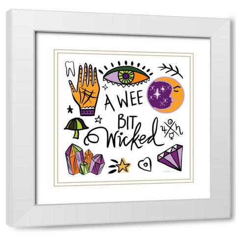 Spell Bound V White Modern Wood Framed Art Print with Double Matting by Zaman, Farida