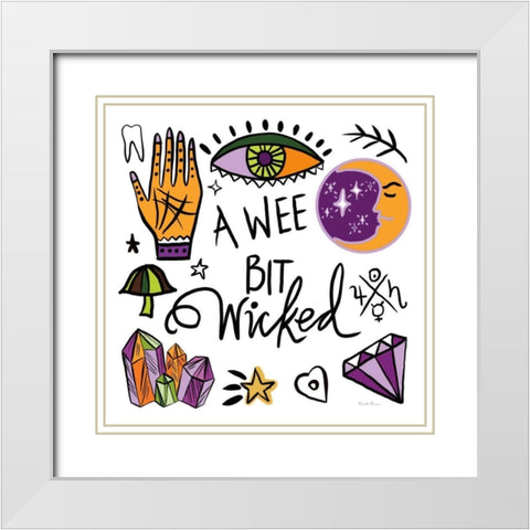 Spell Bound V White Modern Wood Framed Art Print with Double Matting by Zaman, Farida