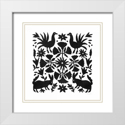 Otomi Elegance Black V White Modern Wood Framed Art Print with Double Matting by Green, Nancy