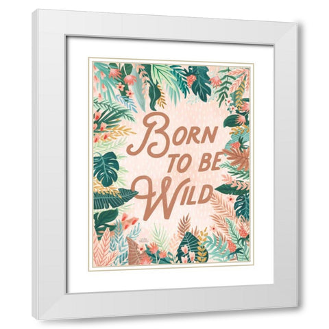 Jungle Hangout VI Born to be Wild White Modern Wood Framed Art Print with Double Matting by Marshall, Laura