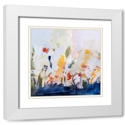 Spontaneous Summer II White Modern Wood Framed Art Print with Double Matting by Munger, Pamela