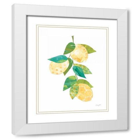 Summer Lemons II White Modern Wood Framed Art Print with Double Matting by Prahl, Courtney