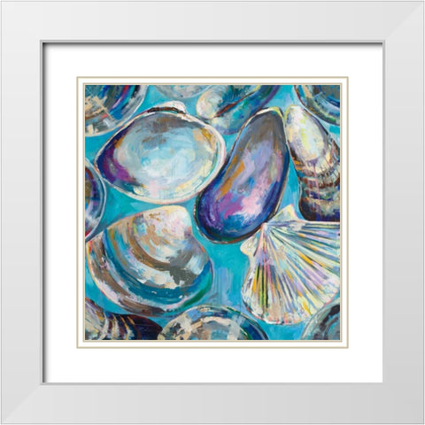 Salt Water Finds White Modern Wood Framed Art Print with Double Matting by Vertentes, Jeanette