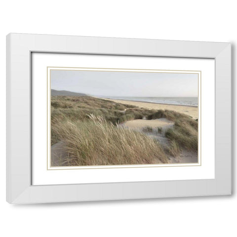 Oregon Dunes White Modern Wood Framed Art Print with Double Matting by Majchrowicz, Alan