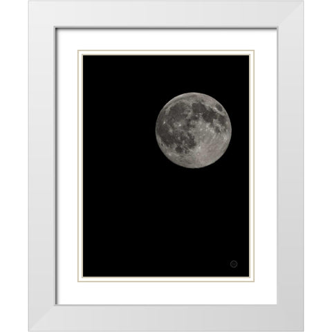 Moon Detail I White Modern Wood Framed Art Print with Double Matting by Larson, Nathan