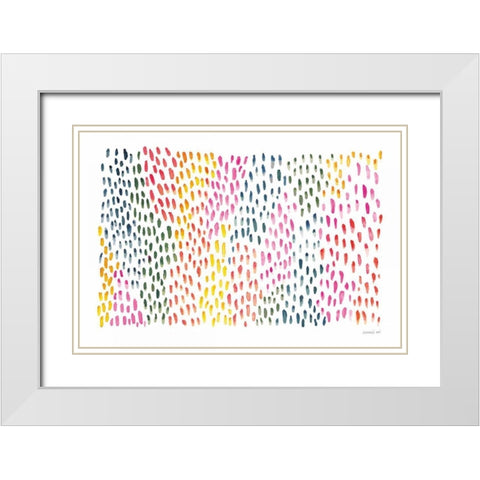Fullness of Dots White Modern Wood Framed Art Print with Double Matting by Nai, Danhui