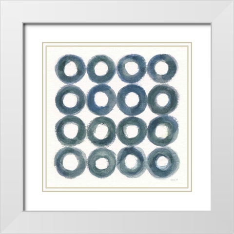 Fullness of Circles White Modern Wood Framed Art Print with Double Matting by Nai, Danhui