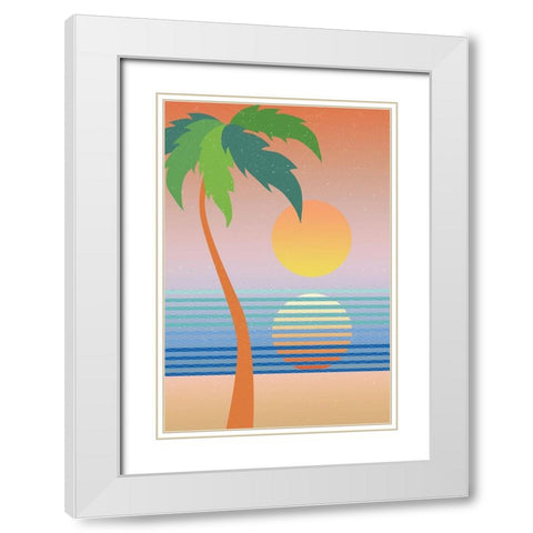 Paradise No Words White Modern Wood Framed Art Print with Double Matting by Wild Apple Portfolio