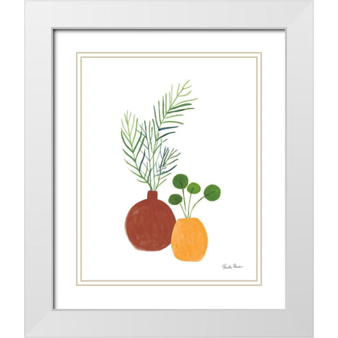 Potted I Fall White Modern Wood Framed Art Print with Double Matting by Zaman, Farida