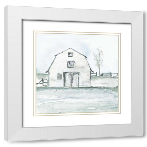 Neutral Barn III White Modern Wood Framed Art Print with Double Matting by Paschke, Chris