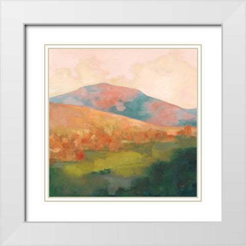 Mountain Morning Pink White Modern Wood Framed Art Print with Double Matting by Purinton, Julia