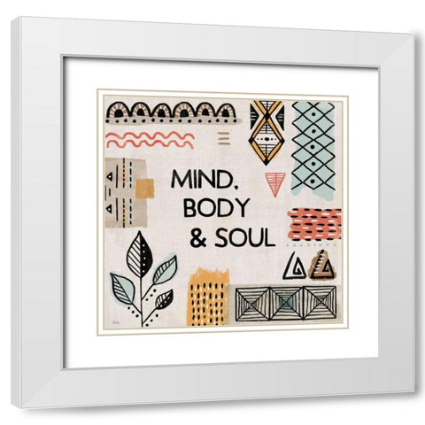 Tribal Tones VI White Modern Wood Framed Art Print with Double Matting by Charron, Veronique