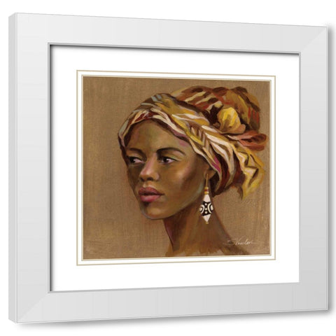 African Beauty II White Modern Wood Framed Art Print with Double Matting by Vassileva, Silvia