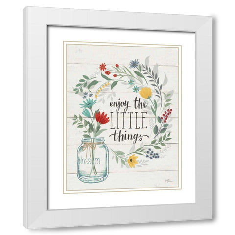 Blooming Thoughts II Wall Hanging White Modern Wood Framed Art Print with Double Matting by Penner, Janelle