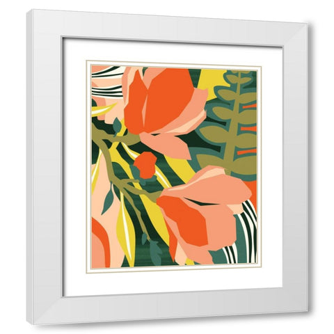 Blossoming Green White Modern Wood Framed Art Print with Double Matting by Gallagher, Megan