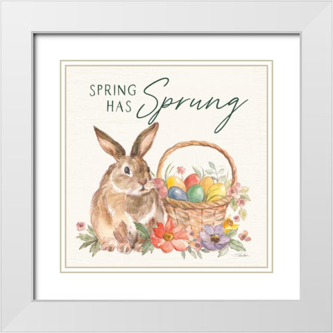 Happy Easter VI Spring Pineneedle Green White Modern Wood Framed Art Print with Double Matting by Vassileva, Silvia