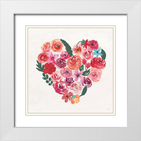 Petals of Love I Dark White Modern Wood Framed Art Print with Double Matting by Aiken, Jess