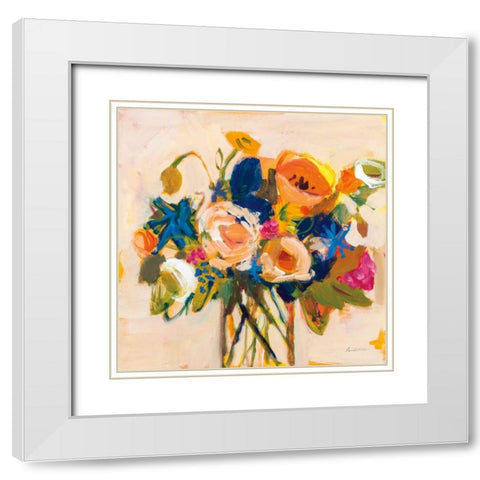 Boho Blooms White Modern Wood Framed Art Print with Double Matting by Munger, Pamela