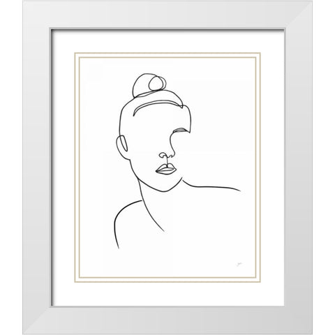 Her White Modern Wood Framed Art Print with Double Matting by Panganiban, Karyn