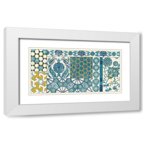 Turkish Tiles Exotic I White Modern Wood Framed Art Print with Double Matting by Lovell, Kathrine