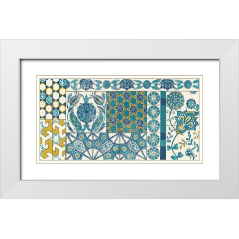 Turkish Tiles Exotic I White Modern Wood Framed Art Print with Double Matting by Lovell, Kathrine