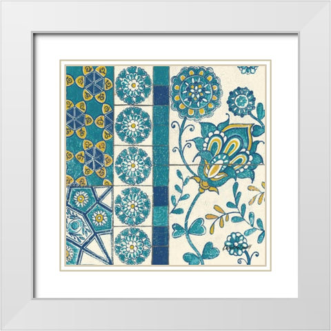 Turkish Tiles Exotic II White Modern Wood Framed Art Print with Double Matting by Lovell, Kathrine