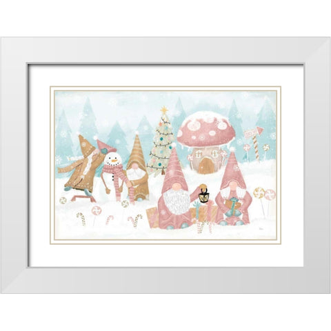 Gnome Sweet Gnome I White Modern Wood Framed Art Print with Double Matting by Charron, Veronique