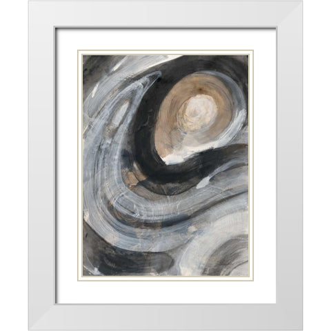 Pearl I White Modern Wood Framed Art Print with Double Matting by Hristova, Albena