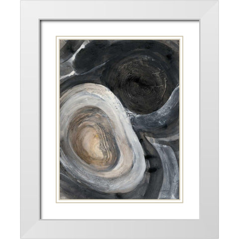 Pearl II White Modern Wood Framed Art Print with Double Matting by Hristova, Albena