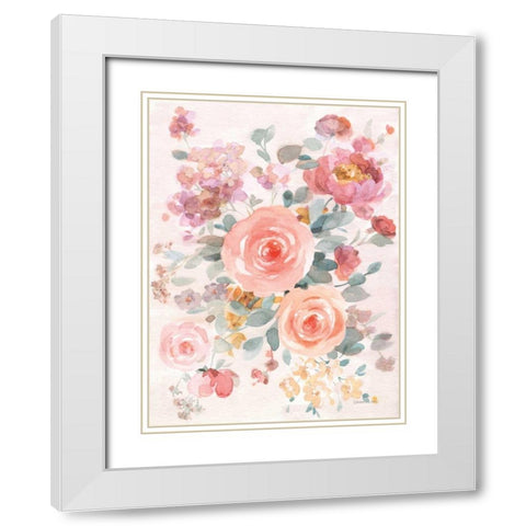 September Blooming I White Modern Wood Framed Art Print with Double Matting by Nai, Danhui