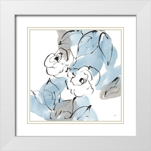 Blue Neutrals I White Modern Wood Framed Art Print with Double Matting by Paschke, Chris