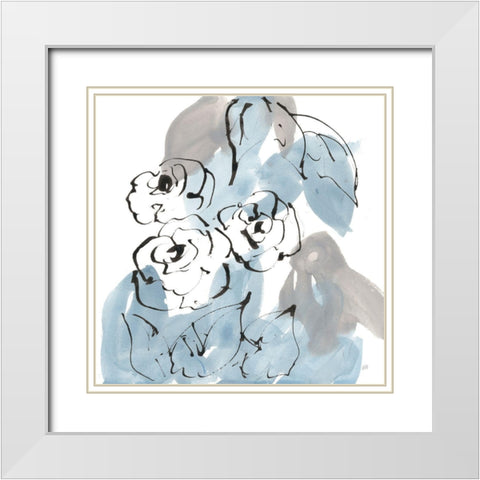 Blue Neutrals II White Modern Wood Framed Art Print with Double Matting by Paschke, Chris