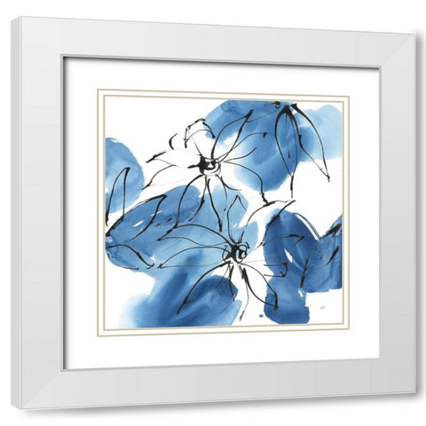 Indigo Neutrals I White Modern Wood Framed Art Print with Double Matting by Paschke, Chris