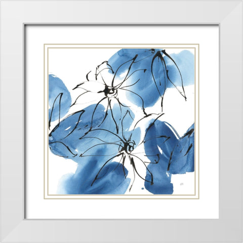 Indigo Neutrals I White Modern Wood Framed Art Print with Double Matting by Paschke, Chris