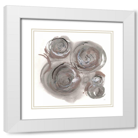 In the Circle I White Modern Wood Framed Art Print with Double Matting by Paschke, Chris