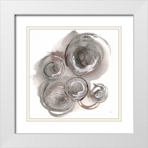 In the Circle II White Modern Wood Framed Art Print with Double Matting by Paschke, Chris