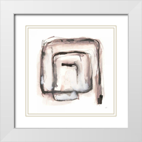 Lost in Squares I White Modern Wood Framed Art Print with Double Matting by Paschke, Chris