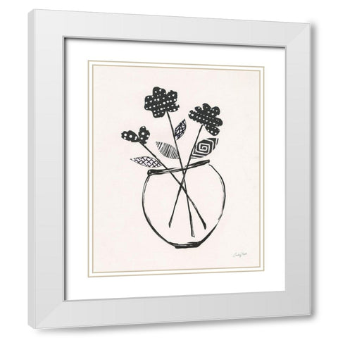 Modern Floral I White Modern Wood Framed Art Print with Double Matting by Prahl, Courtney