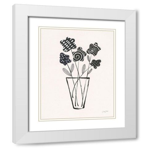 Modern Floral II White Modern Wood Framed Art Print with Double Matting by Prahl, Courtney