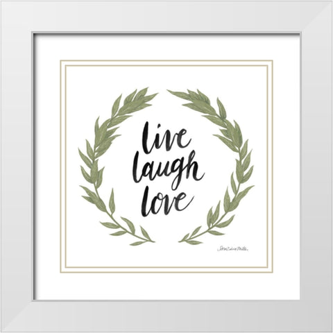 Happy to Bee Home Words III White Modern Wood Framed Art Print with Double Matting by Miller, Sara Zieve