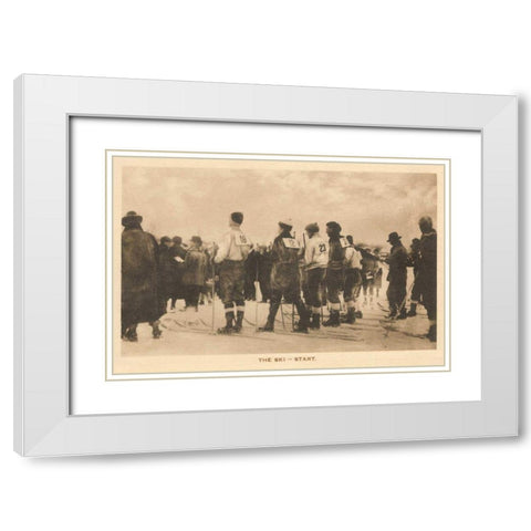 The Ski Start White Modern Wood Framed Art Print with Double Matting by Wild Apple Portfolio