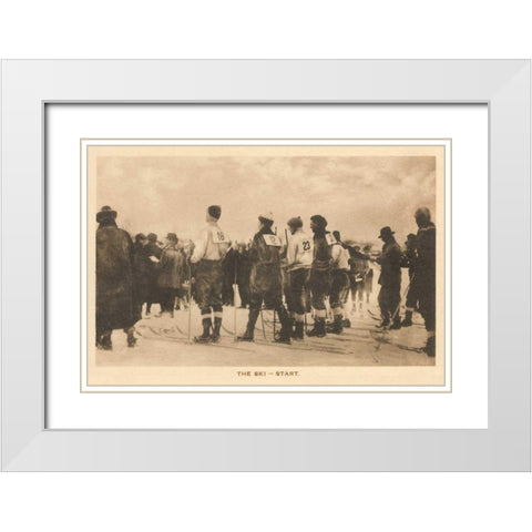 The Ski Start White Modern Wood Framed Art Print with Double Matting by Wild Apple Portfolio