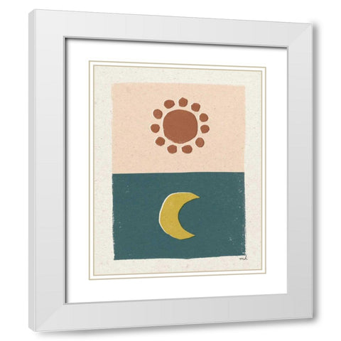 New Day I White Modern Wood Framed Art Print with Double Matting by Hershey, Moira