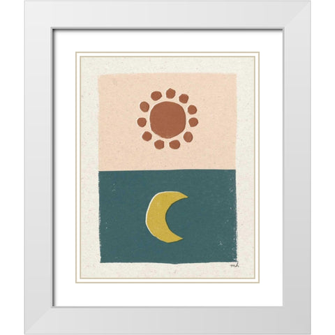 New Day I White Modern Wood Framed Art Print with Double Matting by Hershey, Moira