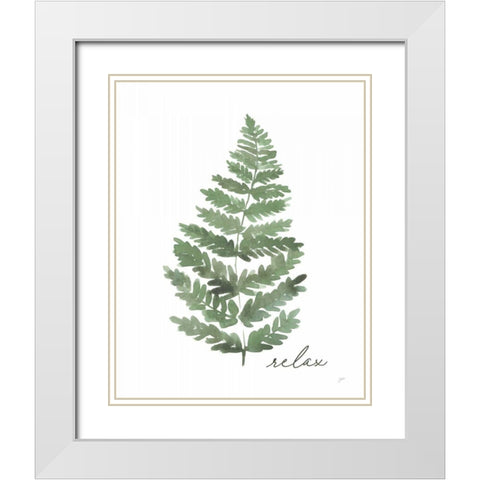 Relax White Modern Wood Framed Art Print with Double Matting by Panganiban, Karyn